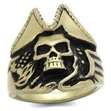 TK2453 - IP Antique Copper Stainless Steel Ring with Epoxy in Jet - Alamode - Flyclothing LLC