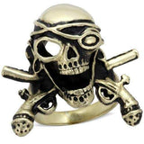 TK2456 - IP Antique Copper Stainless Steel Ring with Epoxy in Jet - Alamode - Flyclothing LLC