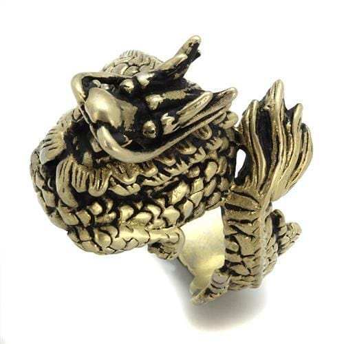 TK2458 - IP Antique Copper Stainless Steel Ring with Epoxy in Jet - Alamode - Flyclothing LLC