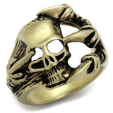 TK2464 - IP Antique Copper Stainless Steel Ring with Epoxy in Jet - Alamode - Flyclothing LLC