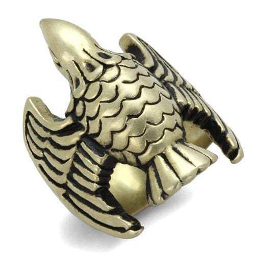 TK2466 - IP Antique Copper Stainless Steel Ring with Epoxy in Jet - Alamode - Flyclothing LLC