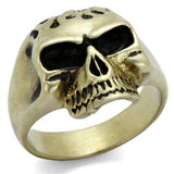 TK2467 - IP Antique Copper Stainless Steel Ring with Epoxy in Jet - Alamode - Flyclothing LLC