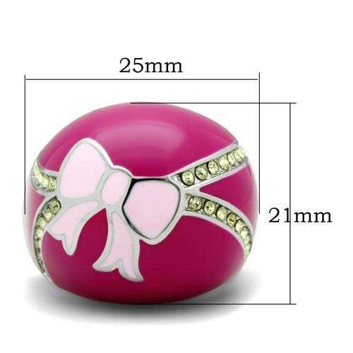 TK246 - High polished (no plating) Stainless Steel Ring with Top Grade Crystal in Citrine Yellow - Alamode - Flyclothing LLC