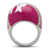 TK246 - High polished (no plating) Stainless Steel Ring with Top Grade Crystal in Citrine Yellow - Alamode - Flyclothing LLC