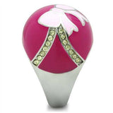 TK246 - High polished (no plating) Stainless Steel Ring with Top Grade Crystal in Citrine Yellow - Alamode - Flyclothing LLC