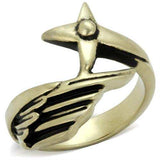 TK2470 - IP Antique Copper Stainless Steel Ring with Epoxy in Jet - Alamode - Flyclothing LLC