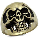 TK2472 - IP Antique Copper Stainless Steel Ring with Epoxy in Jet - Alamode - Flyclothing LLC