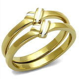 TK2494 - IP Gold(Ion Plating) Stainless Steel Ring with Epoxy in White - Alamode - Flyclothing LLC