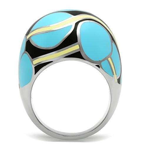 TK249 - High polished (no plating) Stainless Steel Ring with No Stone - Alamode - Flyclothing LLC