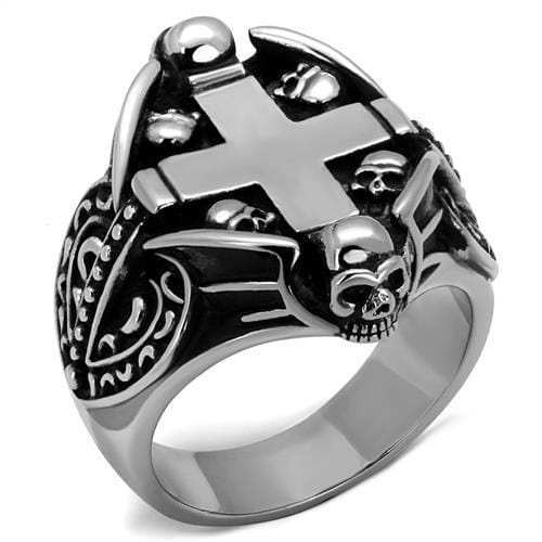 TK2506 - High polished (no plating) Stainless Steel Ring with Epoxy in Jet - Alamode - Flyclothing LLC