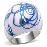 TK251 - High polished (no plating) Stainless Steel Ring with Epoxy in No Stone - Alamode - Flyclothing LLC