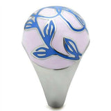 TK251 - High polished (no plating) Stainless Steel Ring with Epoxy in No Stone - Alamode - Flyclothing LLC