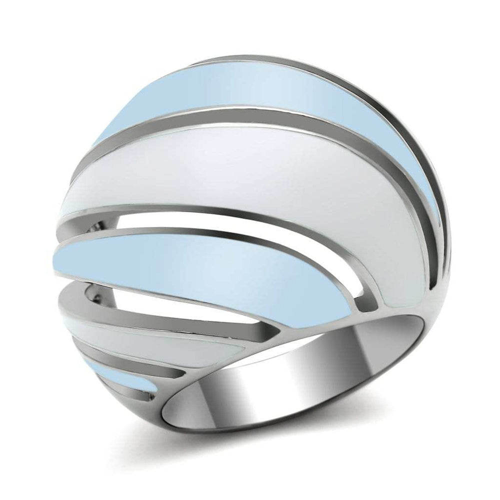 TK252 - High polished (no plating) Stainless Steel Ring with No Stone - Alamode - Flyclothing LLC