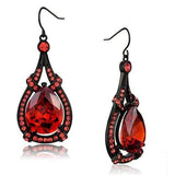 TK2531 - IP Black(Ion Plating) Stainless Steel Earrings with AAA Grade CZ in Orange - Alamode - Flyclothing LLC