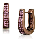 TK2537 - IP Coffee light Stainless Steel Earrings with Top Grade Crystal in Light Rose - Alamode - Flyclothing LLC