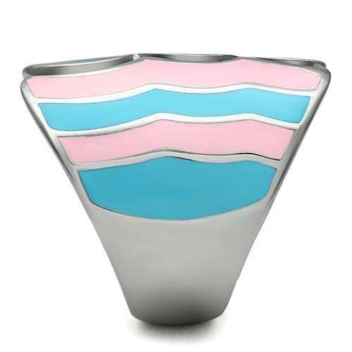 TK253 - High polished (no plating) Stainless Steel Ring with No Stone - Alamode - Flyclothing LLC