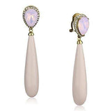 TK2543 - IP Gold(Ion Plating) Stainless Steel Earrings with Top Grade Crystal in Light Rose - Alamode - Flyclothing LLC