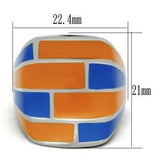 TK254 - High polished (no plating) Stainless Steel Ring with No Stone - Alamode - Flyclothing LLC