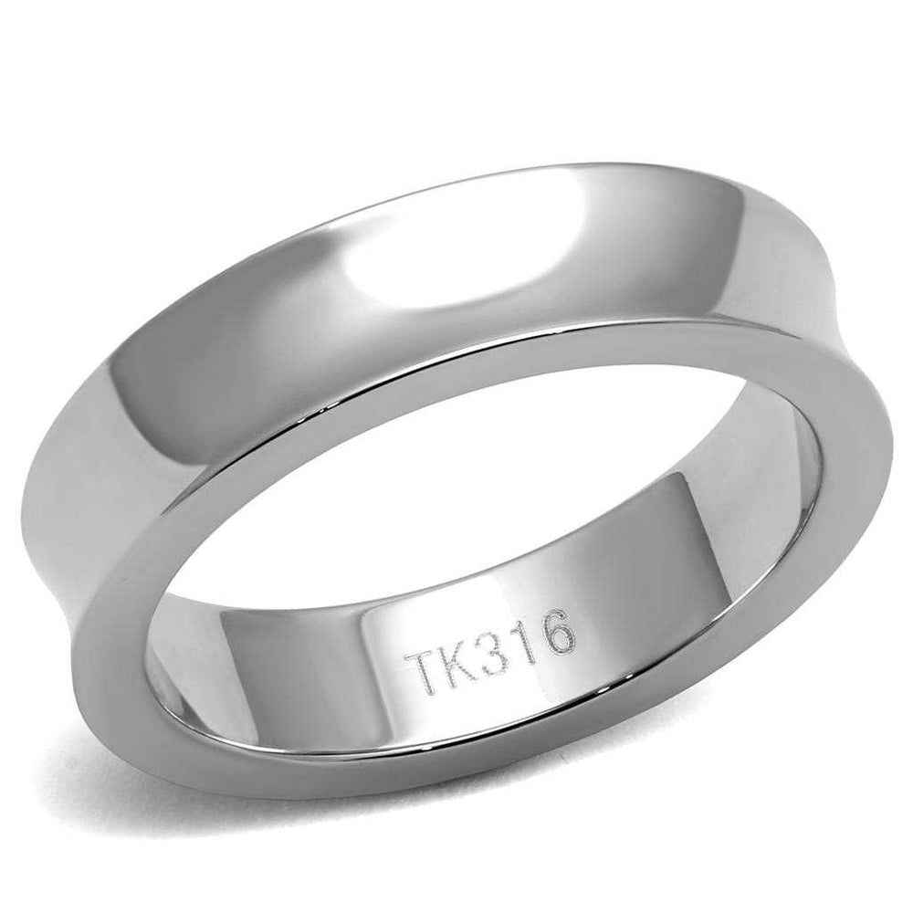 TK2561 - High polished (no plating) Stainless Steel Ring with No Stone - Alamode - Flyclothing LLC
