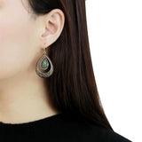 TK2576 - IP Gold(Ion Plating) Stainless Steel Earrings with Semi-Precious Jade in Emerald - Alamode - Flyclothing LLC