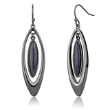 TK2577 - IP Light Black (IP Gun) Stainless Steel Earrings with Blue Sand in Montana - Alamode - Flyclothing LLC