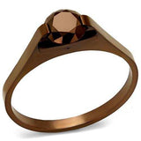 TK2592 - IP Coffee light Stainless Steel Ring with AAA Grade CZ in Light Coffee - Alamode - Flyclothing LLC