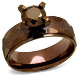 TK2596 - IP Coffee light Stainless Steel Ring with AAA Grade CZ in Light Coffee - Alamode - Flyclothing LLC