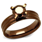 TK2597 - IP Coffee light Stainless Steel Ring with AAA Grade CZ in Light Coffee - Alamode - Flyclothing LLC