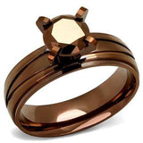 TK2598 - IP Coffee light Stainless Steel Ring with AAA Grade CZ in Light Coffee - Alamode - Flyclothing LLC