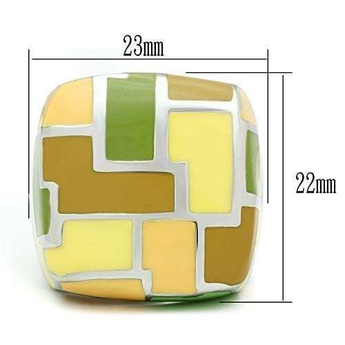 TK259 - High polished (no plating) Stainless Steel Ring with No Stone - Alamode - Flyclothing LLC