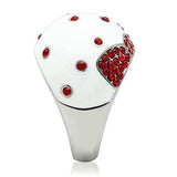 TK260 - High polished (no plating) Stainless Steel Ring with Top Grade Crystal in Ruby - Alamode - Flyclothing LLC