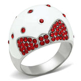 TK260 - High polished (no plating) Stainless Steel Ring with Top Grade Crystal in Ruby - Alamode - Flyclothing LLC