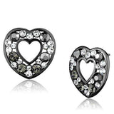 TK2627 - IP Light Black (IP Gun) Stainless Steel Earrings with Top Grade Crystal in Multi Color - Alamode - Flyclothing LLC