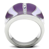 TK262 - High polished (no plating) Stainless Steel Ring with Top Grade Crystal in Sea Blue - Alamode - Flyclothing LLC