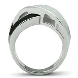 TK265 - Rhodium Stainless Steel Ring with Epoxy in No Stone - Alamode - Flyclothing LLC