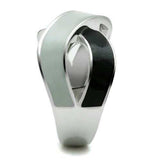 TK265 - Rhodium Stainless Steel Ring with Epoxy in No Stone - Alamode - Flyclothing LLC