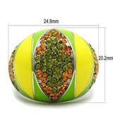 TK266 - High polished (no plating) Stainless Steel Ring with Top Grade Crystal in Multi Color - Alamode - Flyclothing LLC