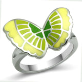 TK267 - High polished (no plating) Stainless Steel Ring with Epoxy in No Stone - Alamode - Flyclothing LLC