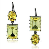 TK2709 - IP Light Black (IP Gun) Stainless Steel Earrings with Top Grade Crystal in Multi Color - Alamode - Flyclothing LLC
