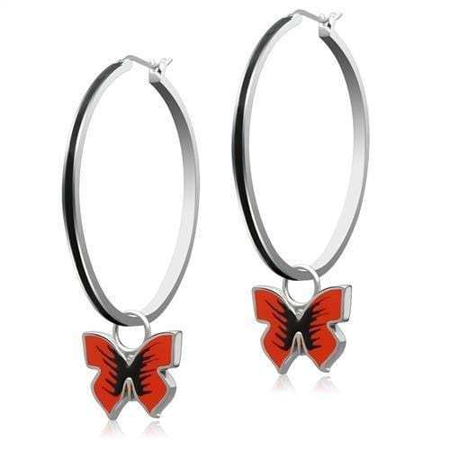 TK270 - High polished (no plating) Stainless Steel Earrings with No Stone - Alamode - Flyclothing LLC