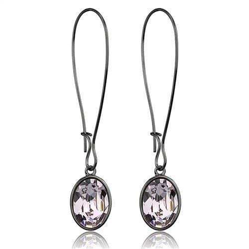 TK2719 - IP Light Black (IP Gun) Stainless Steel Earrings with Top Grade Crystal in Light Peach - Alamode - Flyclothing LLC