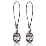 TK2719 - IP Light Black (IP Gun) Stainless Steel Earrings with Top Grade Crystal in Light Peach - Alamode - Flyclothing LLC