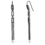TK2722 - IP Light Black (IP Gun) Stainless Steel Earrings with Top Grade Crystal in Tanzanite - Alamode - Flyclothing LLC
