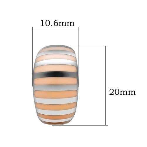 TK273 - High polished (no plating) Stainless Steel Earrings with Epoxy in No Stone - Alamode - Flyclothing LLC