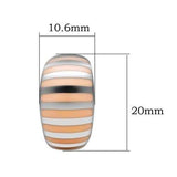 TK273 - High polished (no plating) Stainless Steel Earrings with Epoxy in No Stone - Alamode - Flyclothing LLC