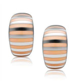 TK273 - High polished (no plating) Stainless Steel Earrings with Epoxy in No Stone - Alamode - Flyclothing LLC