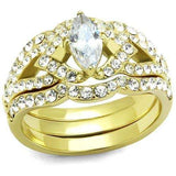 TK2743 - IP Gold(Ion Plating) Stainless Steel Ring with AAA Grade CZ in Clear - Alamode - Flyclothing LLC