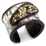 TK2781 - IP Dark Brown (IP coffee) Stainless Steel Ring with Top Grade Crystal in Multi Color - Alamode - Flyclothing LLC