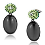 TK2786 - IP Black(Ion Plating) Stainless Steel Earrings with Top Grade Crystal in Multi Color - Alamode - Flyclothing LLC