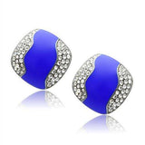 TK278 - High polished (no plating) Stainless Steel Earrings with Top Grade Crystal in Clear - Alamode - Flyclothing LLC